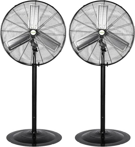 Vista 15 de hykolity Ventilador oscilante de pedestal de alta velocidad de 18 pulgadas con 3 velocidades, ventilador de metal resistente de 3850 CFM con aspas