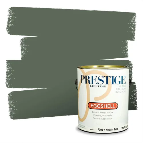 Vista 251 de Prestige Paints - Pintura exterior e imprimación en uno, 1 galón, plano, compatibilidad comparable con el color menta «Whipped Mint» de Behr