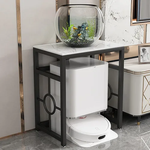 Vista 8 de Robot Vacuum Stand Cabinet,Sweeping Robot Storage Rack,Entryway Hallway Robot Vacuum Cleaner Shelf,Small End Tables for Bathroom,Multi-Functional