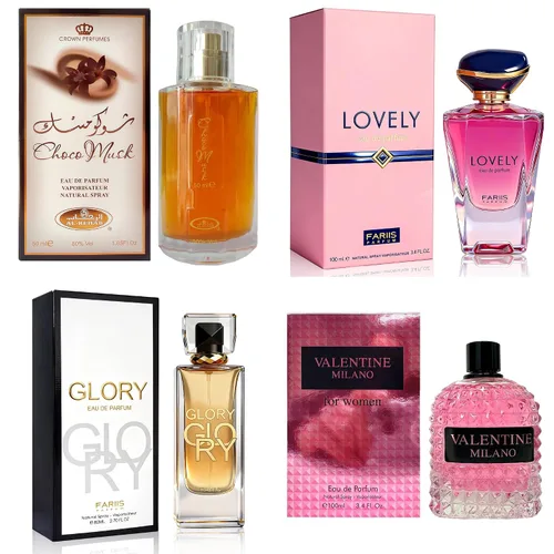 Vista 19 de AFLUXE Set de perfume para mujer, 4 piezas, colección Eau De Parfum de larga duración, almizcle Choco/Milano Mujer/6pm Rosa/7AM Fresh