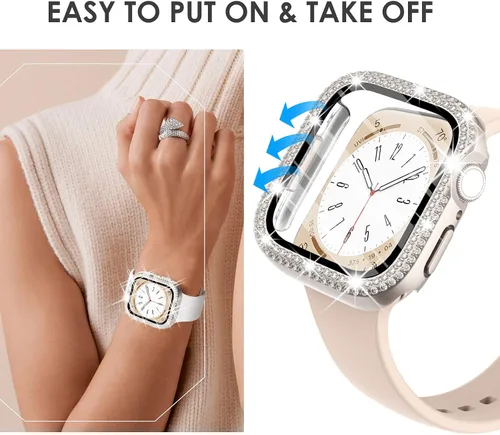 Vista 103 de Surace Bling - Carcasa con protector de pantalla para Apple Watch Series 3, 2, 1 de 1.496 pulgadas