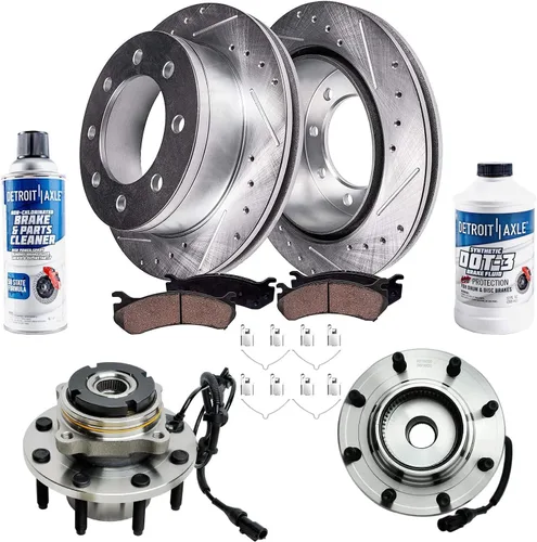 Vista 129 de Detroit Axle - Rotores de freno para Ford 2013-2019 Explorer Taurus Flex Lincoln MKT MKS, rotores de freno de disco ranurados perforados de repuesto