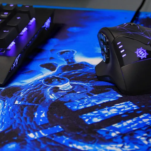 Vista 5 de ENHANCE Pathogen - Alfombrilla de mouse para juegos extra grande (31.5 x 13.75 pulgadas), alfombrilla de mouse extendida con costuras