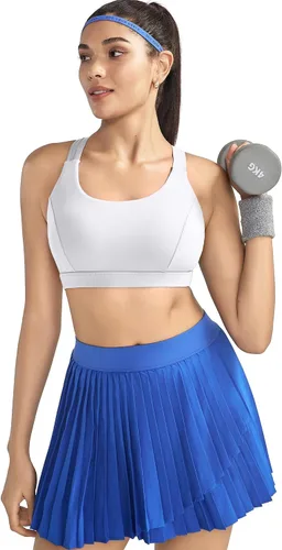 Vista 2 de RUNNING GIRL Brasier deportivo para mujer de alto soporte, espalda cruzada acolchada, brasier deportivo con tirantes delgados, brasier de yoga