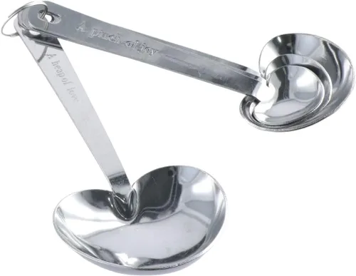 Vista 6 de Leadigol Juego de 12 cucharas medidoras en forma de corazón, cucharas de acero inoxidable para café, azúcar, cucharas de cocina para hornear