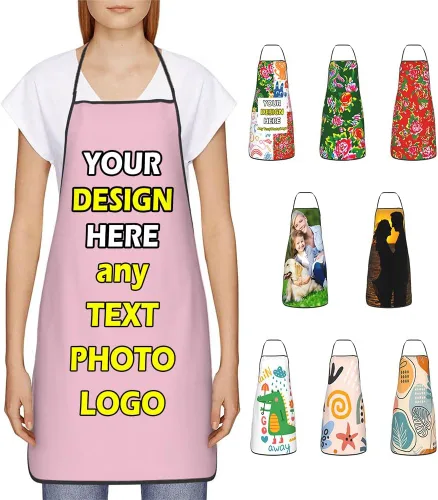 Vista 13 de Delantales impermeables personalizados para diseñar tu propia foto logotipo texto para cocinar hornear 28.3 x 20.4 pulgadas