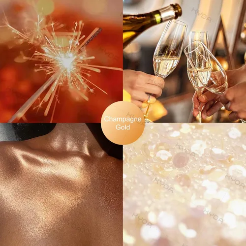 Vista 2 de KYDA Spray en polvo iluminador, spray de purpurina de alto brillo, maquillaje en polvo brillante, para cosméticos con purpurina facial y corporal