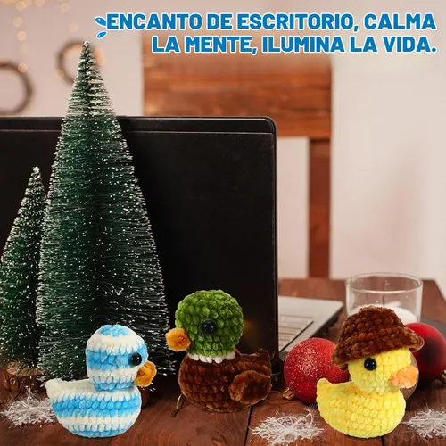 Vista 5 de XunYee - Kit de ganchillo de 3 piezas de patos pequeños, juego de bricolaje
