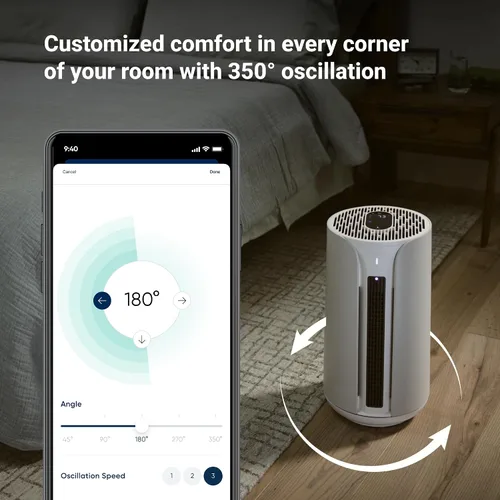Vista 6 de BLUEAIR ComfortPure - Purificador de aire 3 en 1 más potente: refrigeración, calefacción, purificación, limpiador HEPASilent para el hogar