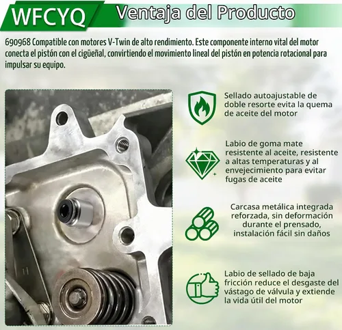 Vista 3 de Retén de válvula compatible con Briggs & Stratton 690968 499236 494435 690235 (paquete de 4)