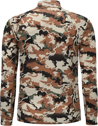 Vista 2 de Lichenland Camisas de camuflaje para hombre, 100% lana merina, capa base de caza