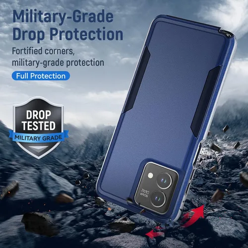 Vista 7 de Funda para Moto G Stylus 5G 2023, con protector de pantalla, [probada contra caídas de grado militar], funda protectora resistente a prueba de Azul