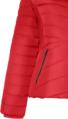 Vista 4 de BodiLove Chaqueta de plumón con cinturón y capucha con adorno de piel sintética para mujer