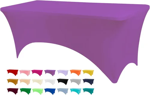 Vista 38 de BDDC - Funda de mesa ajustada de 4 pies, manteles de elastano negros, manteles elásticos lavables y resistentes a las arrugas para eventos, bodas