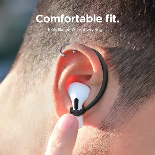 Vista 6 de elago Ganchos para las orejas diseñados para AirPods Pro 3 y Pro 2 y Pro, 4, 3, 2 y 1, accesorios para auriculares, antideslizantes, diseño Negro