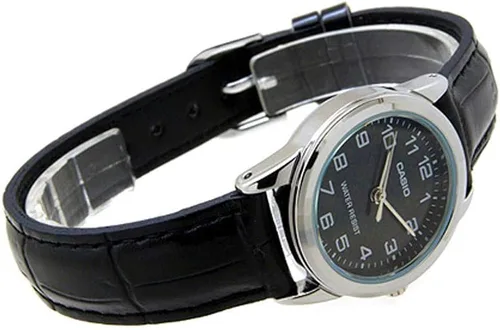Vista 3 de Casio - Reloj de cuarzo japonés con correa de piel de becerro negro 12 modelo EAW-LTP-V001L-1BUDF