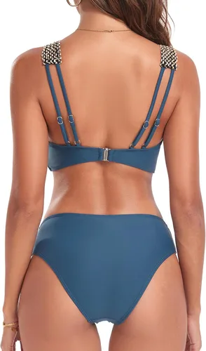 Vista 6 de ZAFUL Traje de baño de una pieza para mujer, con control de abdomen, tirantes ajustables, espalda cruzada