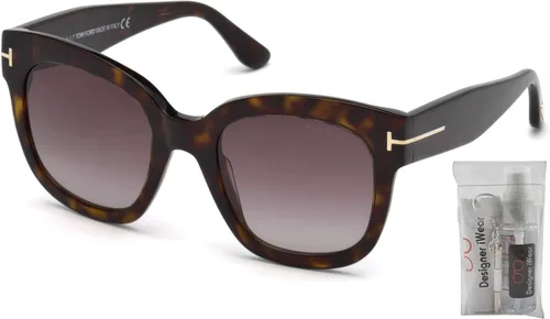Vista 2 de Tom Ford FT0613 Beatrix-02 - Lentes de sol geométricos para mujer + paquete con kit de cuidado de gafas de cortesía iWear