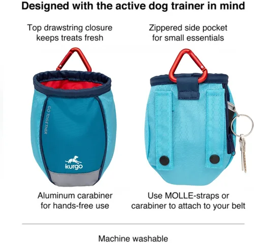 Vista 3 de Kurgo Go Stuff It Bolsa de Premios para Perros, Bolsa de Entrenamiento de Premios para Perros, Bolsas de Premios para Mascotas, Riñonera Manos