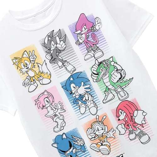 Vista 2 de Sega Boys' Big Hedgehog Short Sleeve Tee-Sonic, Tails, Knuckles