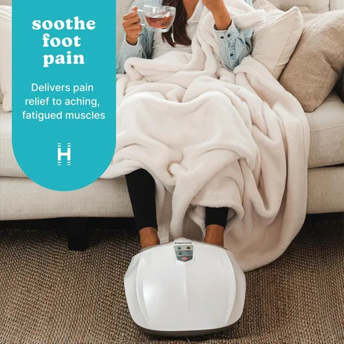 Vista 2 de Homedics Shiatsu Air 2.0 Masajeador de pies con calor calmante y compresión de aire rítmica, 3 controles e intensidades personalizados, forro