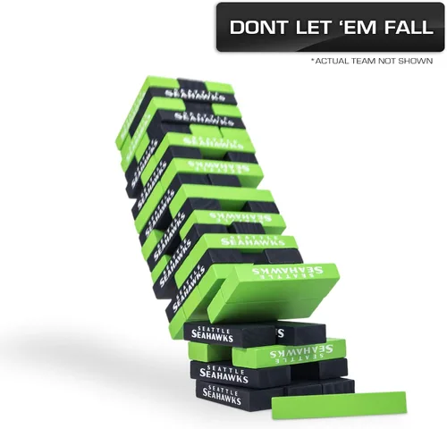 Vista 4 de Wild Sports NCAA Pro Football Tabletop Stackers Block Game for College Football Fan, Dorm Game, Tailgate