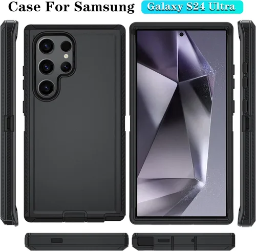 Vista 7 de ONOLA Funda compatible con Samsung Galaxy S24 Ultra con protector de pantalla HD, resistente a los golpes y a las caídas, funda de 3 capas