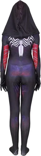 Vista 2 de Trajes de cosplay para Halloween, cuerpo de elastano, color morado Zentai para mujer