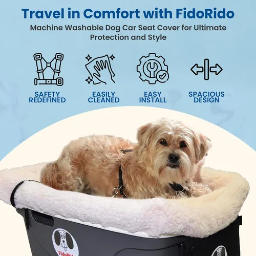 Vista 3 de FidoRido Funda de asiento de automóvil para perro, lavable a máquina, funda de sherpa de repuesto, cómoda y duradera, para automóviles y SUV Sherpa