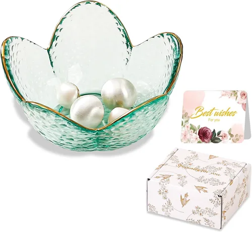 Vista 19 de Regalos para mujeres, plato para baratijas con flores, plato para joyería de vidrio rosa, soporte para anillos, bandeja de joyería, decoración
