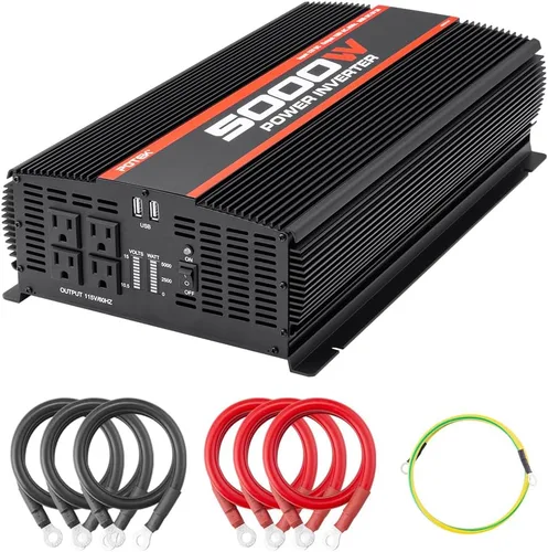 Vista 10 de POTEK - Inversor de corriente de 500W, Inversor de coche, DC 12V a AC 110V, puerto de carga de AC dual y puertos USB de 2Amp para computadora