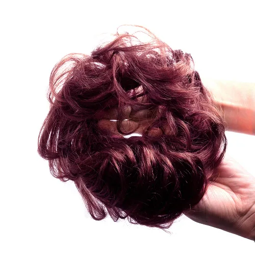 Vista 21 de Bella Hair - Rodete de extensión de cabello 100 % humano para banda elástica, extensión de cola de caballo ondeada, rizada o desordenada