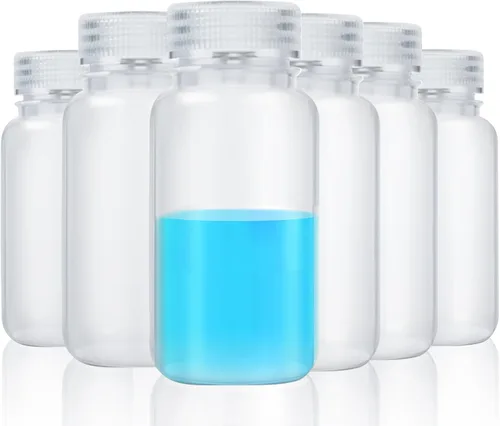 Vista 20 de Tatuo 6 piezas 30 ml 1 oz botellas de reactivo de polipropileno de plástico con tapas de rosca, envases de muestra transparentes de PP con tapa