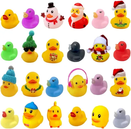 Vista 7 de Calendario de Adviento 2024, patos de goma, juguetes de baño, caja ciega de Navidad, patos de juguete, mini patos para niños, niñas, decoración