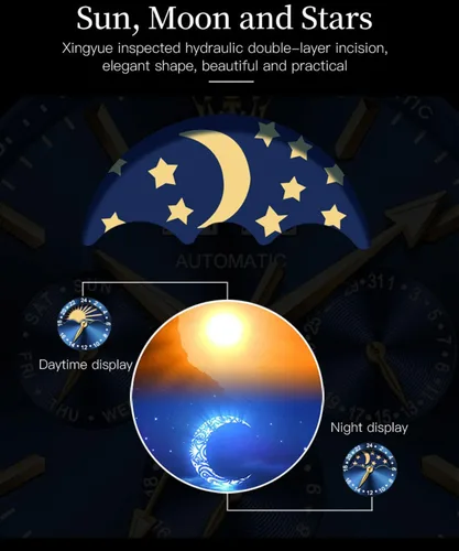 Vista 7 de OLEVS Watch Men Automatic Self Winding Watches for Men Stainless Steel Mechanical Diver Large Dial Skeleton Classic Waterproof Diamond Date Men's