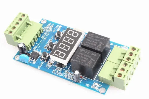Vista 3 de NOYITO Módulo de relé de tiempo programable de 2 canales Relés duales activados a su vez o individualmente Placa de control de detección de voltaje
