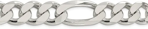 Vista 2 de Pulsera de plata de ley 925 maciza para hombre 0591 in con cierre de mosquetón 79 in