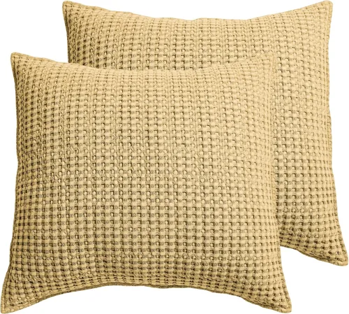 Vista 11 de Levtex Home - Mills Waffle - Juego de fundas de almohada Euro (Set de dos) - Spa - Tamaño de funda (66x66 cm), sin inserto