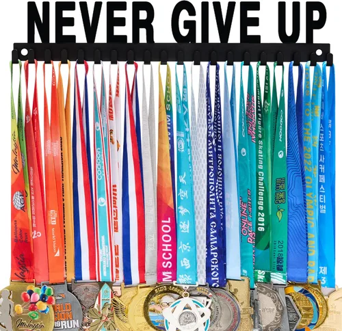 Vista 21 de Goutoports Exhibidor Colgador de Medallas - She Believed She Could She Did - Colgador de Pared Personalizado para Medallas de Corredor de Carreras