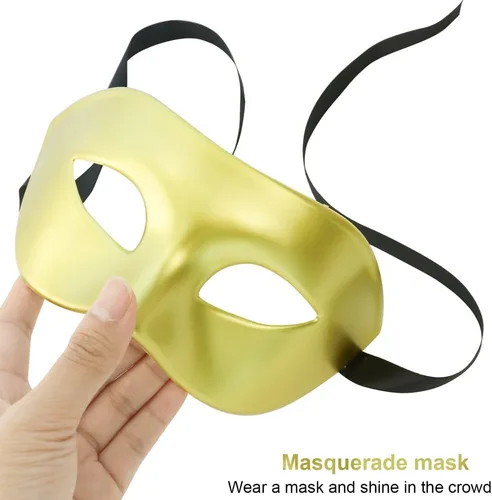 Vista 2 de NODG 2 máscaras de máscaras, máscaras de Halloween para hombres, máscara griega romana vintage, máscara retro veneciana, o Halloween, fiesta