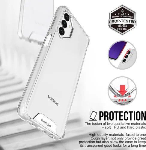 Vista 3 de Funda transparente para teléfono celular, Samsung Galaxy A13 5G/4G [protección militar contra caídas, ajuste delgado, sin amarillamiento]
