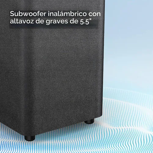 Vista 5 de TCL Barra de sonido de 2.1 canales con subwoofer inalámbrico (modelo S4210, modelo 2023), Dolby Audio, DTS Virtual:X, Bluetooth, entrada