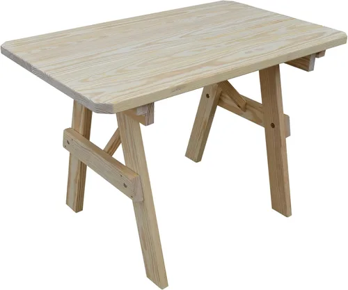 Vista 14 de Furniture Barn USA Mesa tradicional de pino tratado a presión de 4 pies, tinte de cedro mancha de cedro