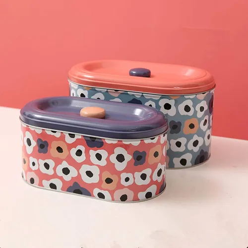 Vista 10 de Lata para Galletas y Snacks Envase de Almacenamiento de Galletas y Galletitas Recipiente para Galletas de Hogar y Cocina Regalos de Comida Envases