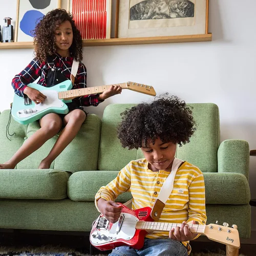 Vista 6 de Loog - Guitarra eléctrica mini para niños principiantes, con amplificador incorporado, a partir de 3 años, aplicación de aprendizaje y lecciones