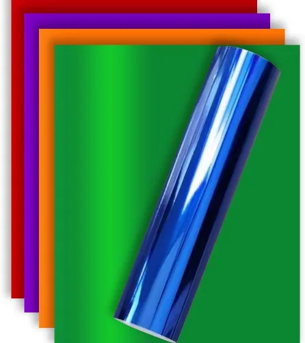 Vista 10 de Vinilo de transferencia de calor Aqua Foil HTV para playera 12" X 10" (Paquete de 5), fácil de desmalezar, tamaño garantizado