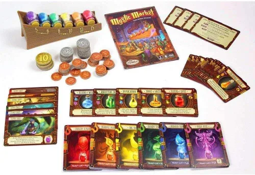 Vista 3 de ThinkFun Mystic Market Strategy - Juego de cartas para 2-4 jugadores, edades +10, un emocionante juego rápido, perfecto tanto para familias como