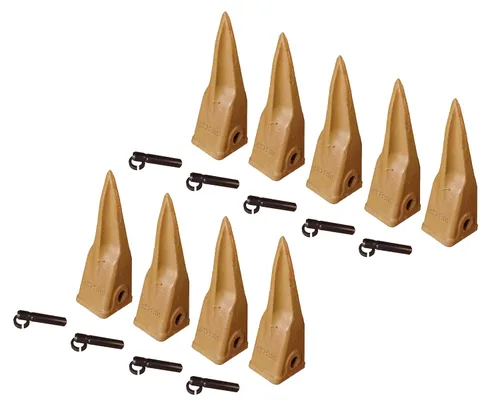 Vista 3 de Cubo de retroexcavadora estilo gato dientes de tigre con alfileres y retenedores, 1U-3202TL (1)