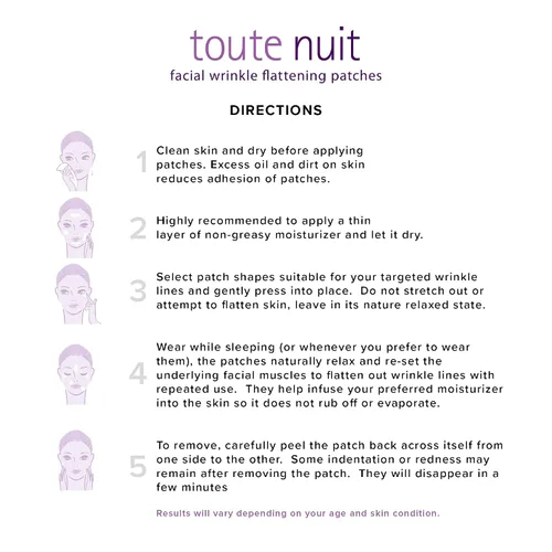 Vista 5 de Toute Nuit - Parches antiarrugas, cinta facial, forma de Y, evita líneas fruncidas, frente y alrededor de los labios, 20 parches