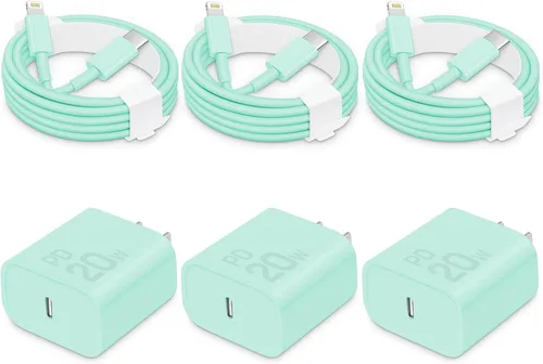 Vista 30 de CXX 20W Fast Charger for iPhone 14/13/12 [3-Pack, MFi Certified] Blue